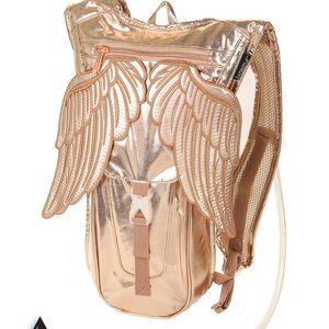 Rose GOld -Holographic Angel wings hydro backpack- Metallic Pewter